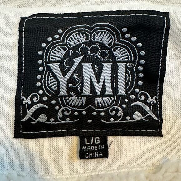 YMI Hooded Button Up Jacket Cream Colored Jacket | Size Large - Picture 4 of 13